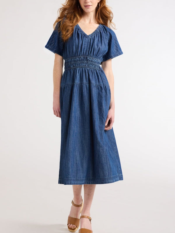 Women's Lightweight Denim Midi Dress