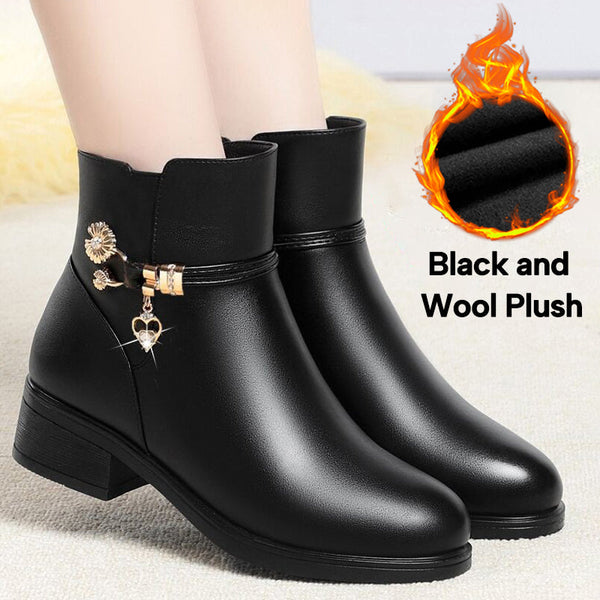 Women's Genuine Leather Wool Orthopedic Boots